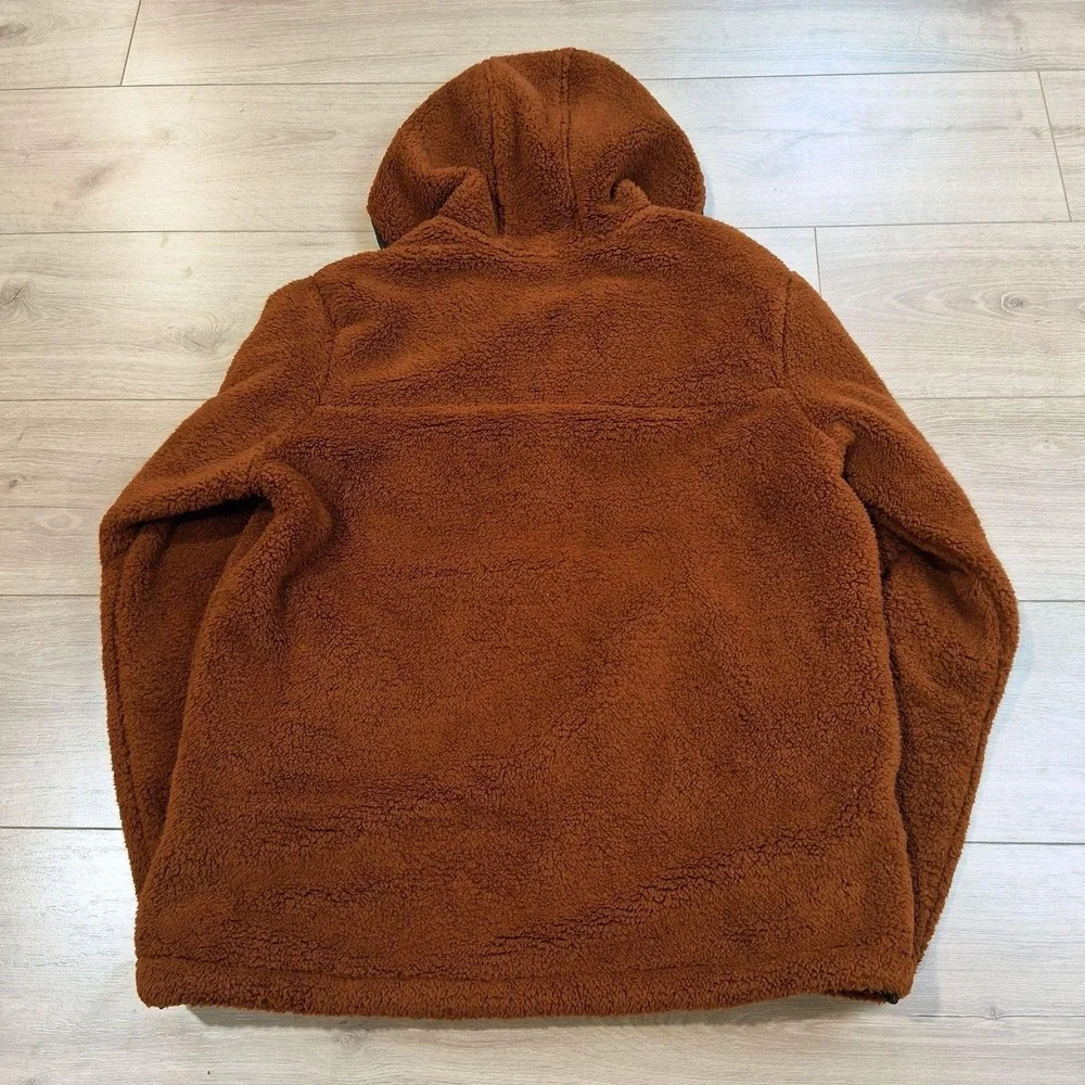 The North Face Campshire Hoodie Mens Medium Brown Sherpa Fleece 1/4 Zip Pullover